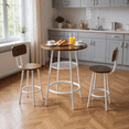 thumbnail image 1 of Homy Casa 3-Piece Dining Table Set with Stools for Small Apartment Breakfast Nook, Brown, 1 of 9