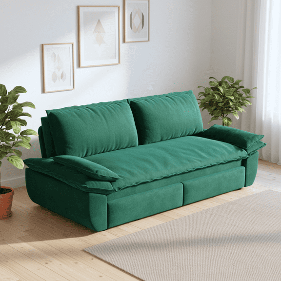 Homy Casa 3-in-1 Convertible Sofa Bed, Queen Size Sleeper Sofa for Living Room, Apartment