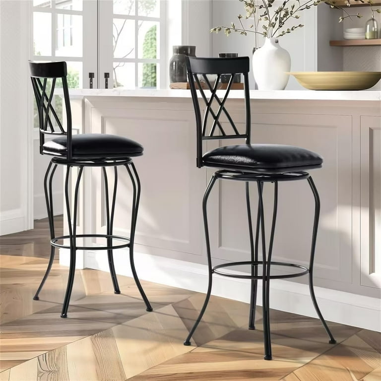 Homy Casa 30 Inch Bar Stools Set of Swivel Padded High Back