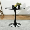 thumbnail image 1 of Homy Casa 31.5" Dining Table, Modern Round Bistro Table with Tulip Base for Kitchen Café, Black, 1 of 8