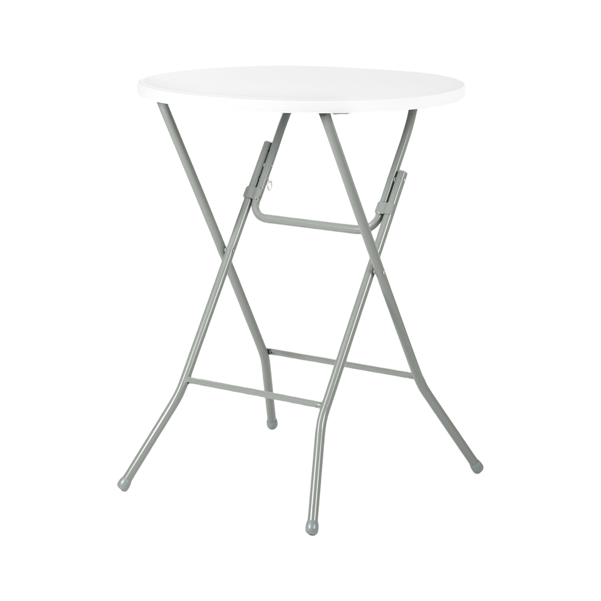 Homy Casa 31.5" Folding Table, Portable Indoor High Top for Gatherings, Dining, and Parties, White