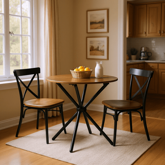 Homy Casa 31.5in Round Dining Table, Small Space Kitchen Table with ...