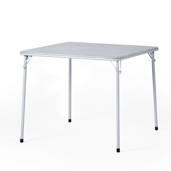 Homy Casa 34'' Folding Card Table with Padded Tabletop, Portable Table for Party Picnics Games, Gray