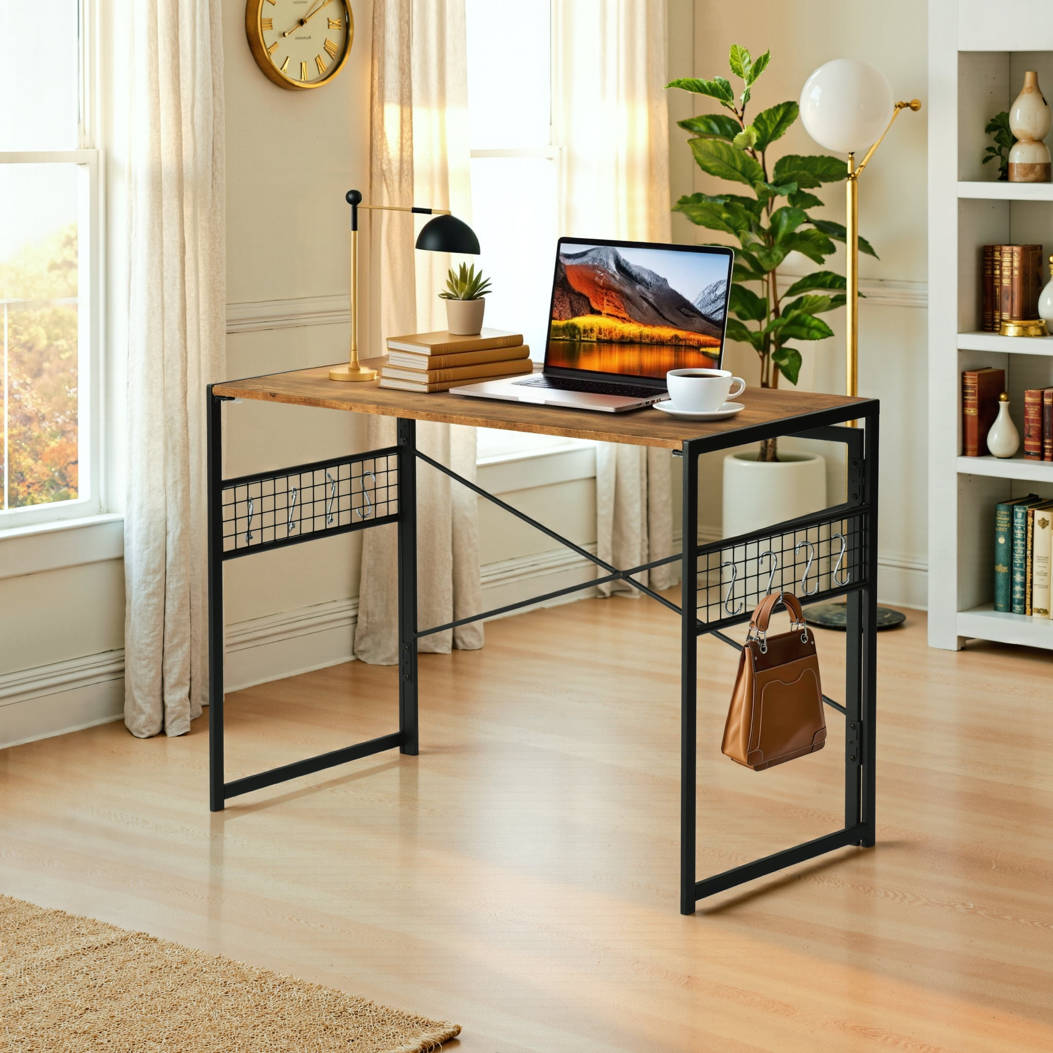 Homy Casa Writing Desk 39.4" - Compact Study Workstation for Small Spaces