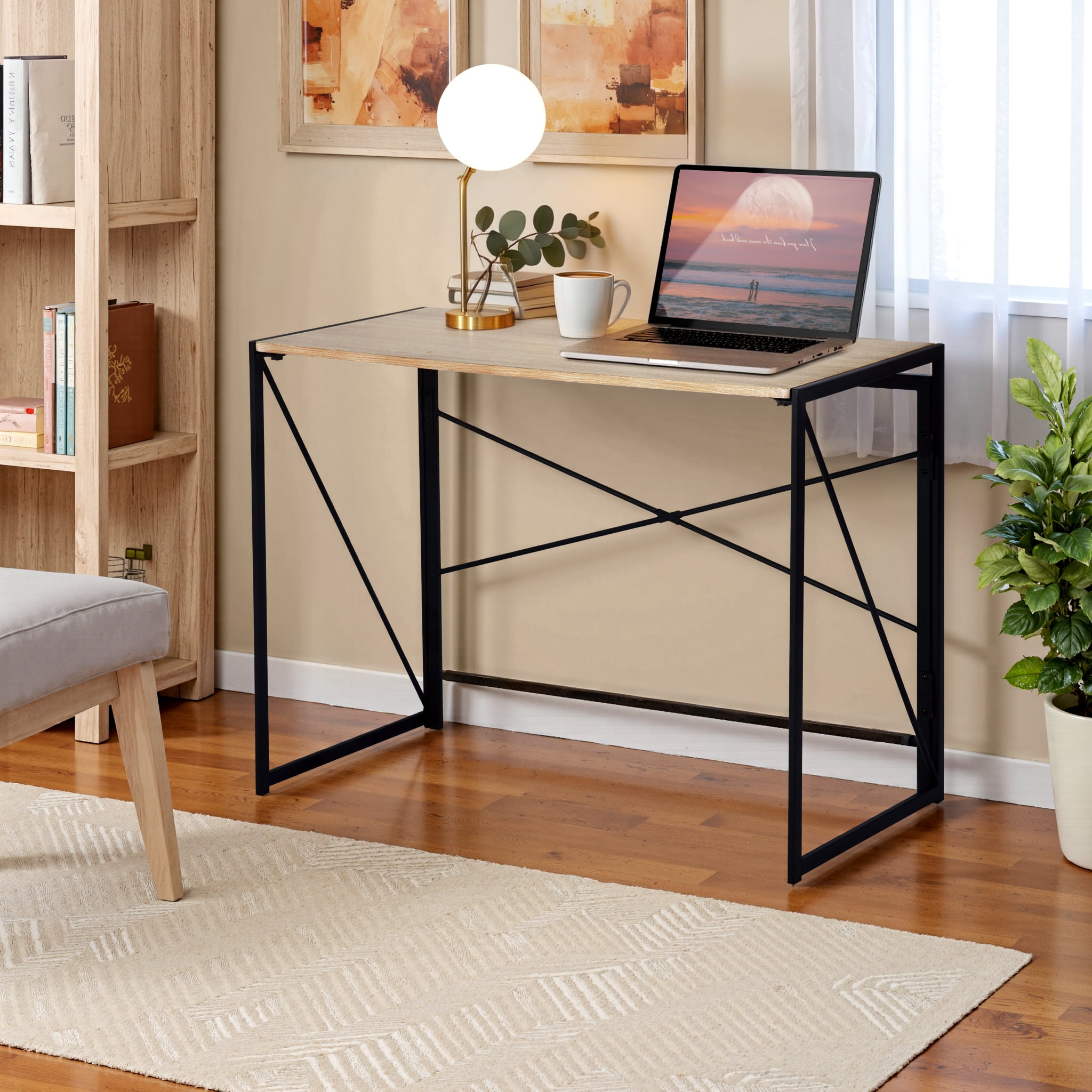 Homy Casa 39.4" Writing Desk - Compact Computer Desk for Small Spaces, Home Office Study Workstation