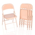 thumbnail image 1 of Homy Casa Metal Folding Chairs 4 Pack Portable for Wedding Party Picnic Home Office Pink Lemonade, 1 of 12