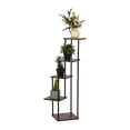 thumbnail image 1 of Homy Casa 4-Tier Ladder Shelf, Modern Wooden and Metal Display Stand, Vertical Storage Rack for Living Room, Office, or Bedroom, Brown, 1 of 8