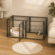 Homy Casa 47.2 Indoor Dog Crate with Storage, Multi-Use Pet Kennel for Apartment Living Corner, Black