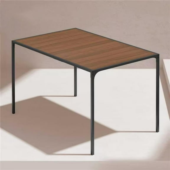 Homy Casa 47.2-inch Dining Table for 4-6 People, Industrial Rectangular Kitchen Table with Metal Frame for Home Family, Espresso