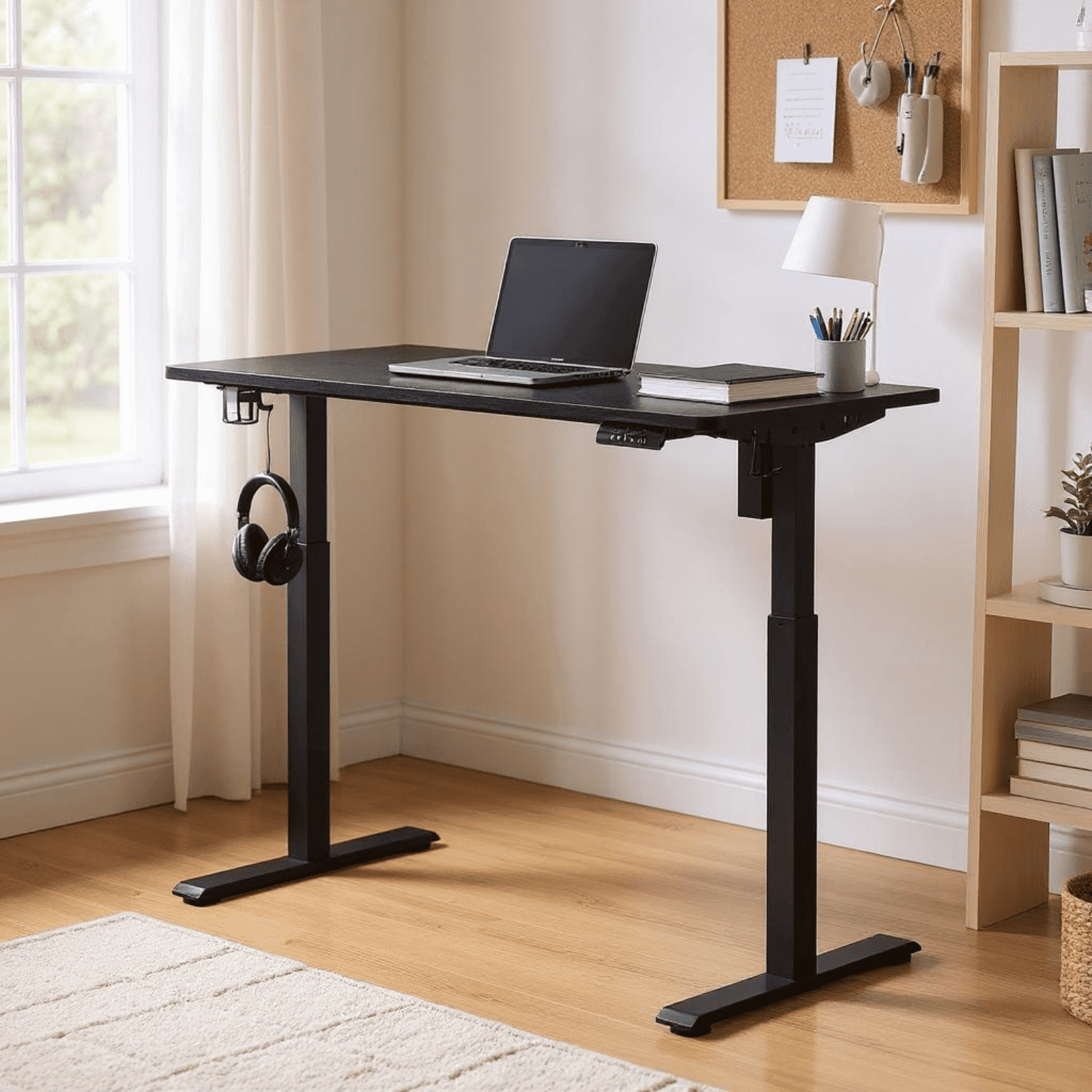 Homy Casa 47.24" Electric Standing Desk, Height Adjustable Computer Table, Black
