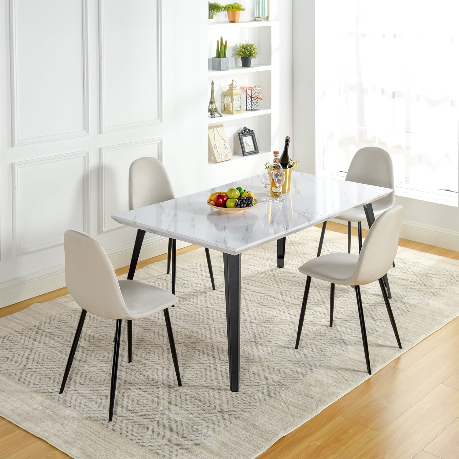 Homy Casa 5-Piece Kitchen Dining Set with Dining Table and Set of 4 ...