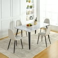 thumbnail image 1 of Homy Casa 5-Piece Kitchen Dining Set with Dining Table and Set of 4 Side Chairs, Rectangular Table Set for Restaurant, Coffee Shop,White Marble, 1 of 8