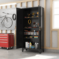 thumbnail image 1 of Homy Casa 71" Tall Garage Storage Cabinet with Adjustable Shelves, Heavy Duty Utility Organizer Black, 1 of 9
