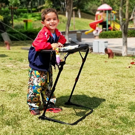 Homy Casa Portable Patio Table with Adjustable Height for Garden, Picnic Backyard, Black