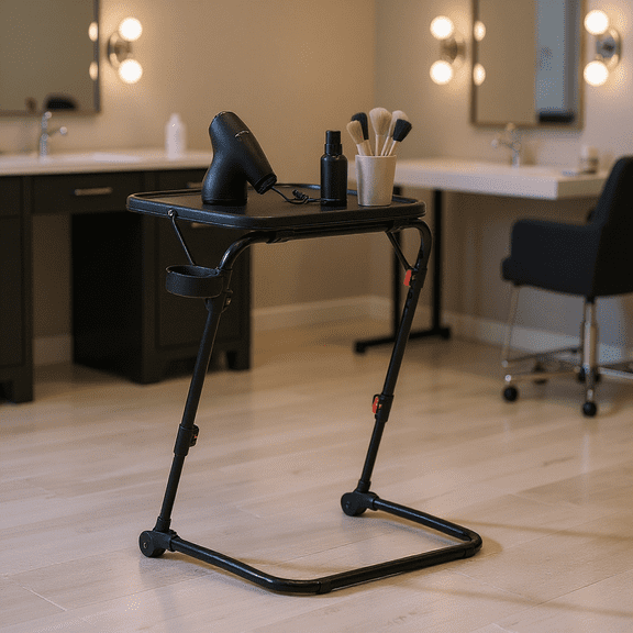 Homy Casa Adjustable Folding Work Table with Cup Holder and Foldable Design for Commercial Kitchen, Restaurant, and Catering Spaces