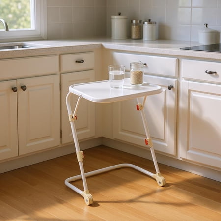 Homy Casa Adjustable Folding Work Table with Cup Holder and Foldable Design for Commercial Kitchen, Restaurant, and Catering Spaces