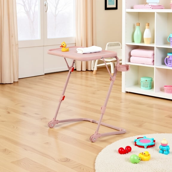 Homy Casa Adjustable Folding Work Table with Cup Holder and Foldable Design for Commercial Kitchen, Restaurant, and Catering Spaces