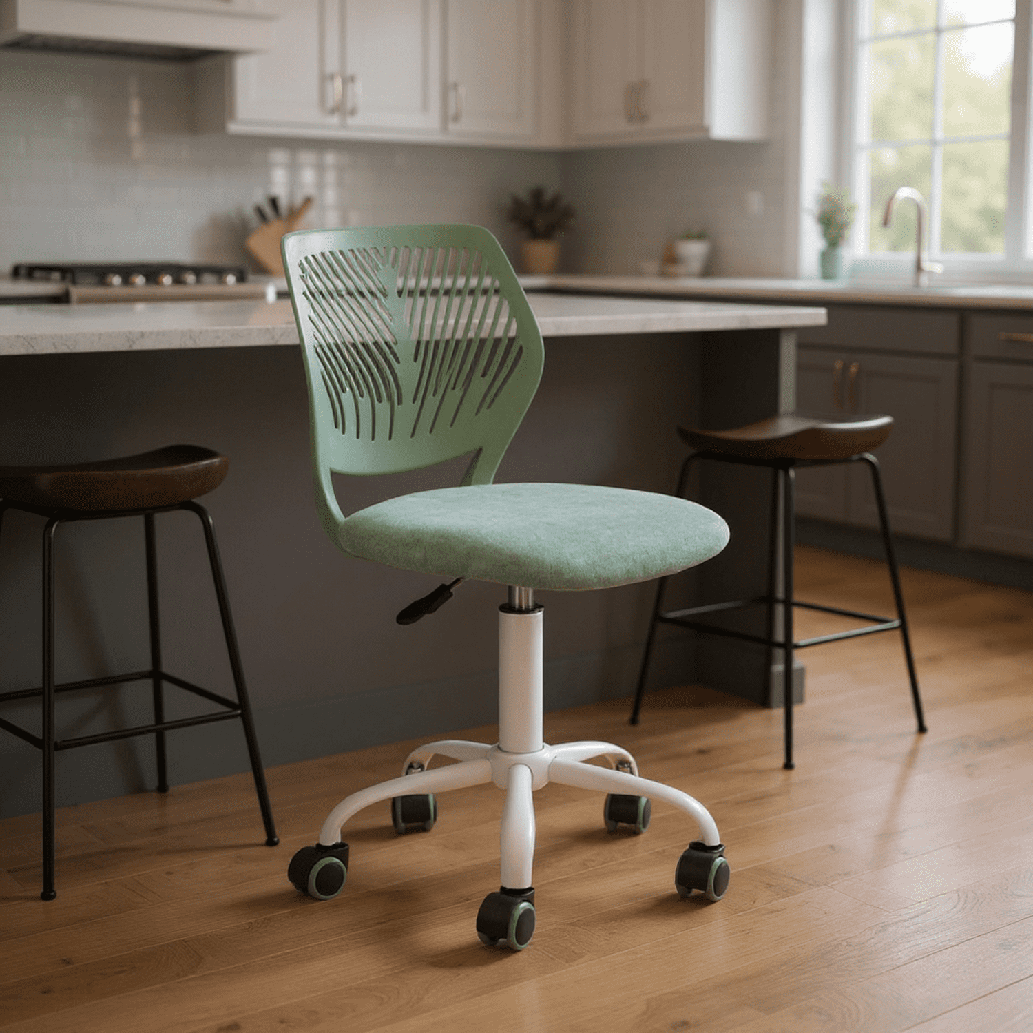 Homy Casa Adjustable Height Bar Stool with 360° Swivel, Ergonomic ...