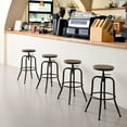 thumbnail image 1 of Homy Casa 27-30 Inch Adjustable Saddle Bar Stools, Walnut, Set of 4 for Kitchen Island & Home Bar, 1 of 8