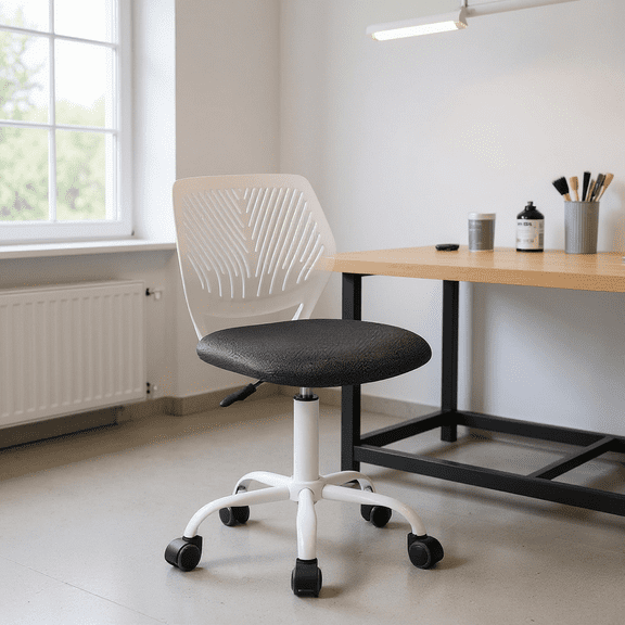 Homy Casa Adjustable Height Drafting Stool with 360° Swivel, Ergonomic Design and Quiet Casters for Workshop, Paint Booth and Spray Painting Tasks