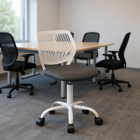 Homy Casa Adjustable Height Footrest Stool with 360° Swivel, Ergonomic Design and Quiet Casters for Conference Room, Livestream Setup and Office Use