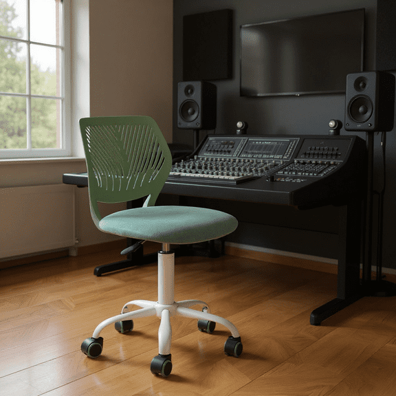 Homy Casa Adjustable Height Studio Stool with 360° Swivel, Ergonomic Design and Quiet Casters for Recording Studio, Mixing Desk and Audio Control Room