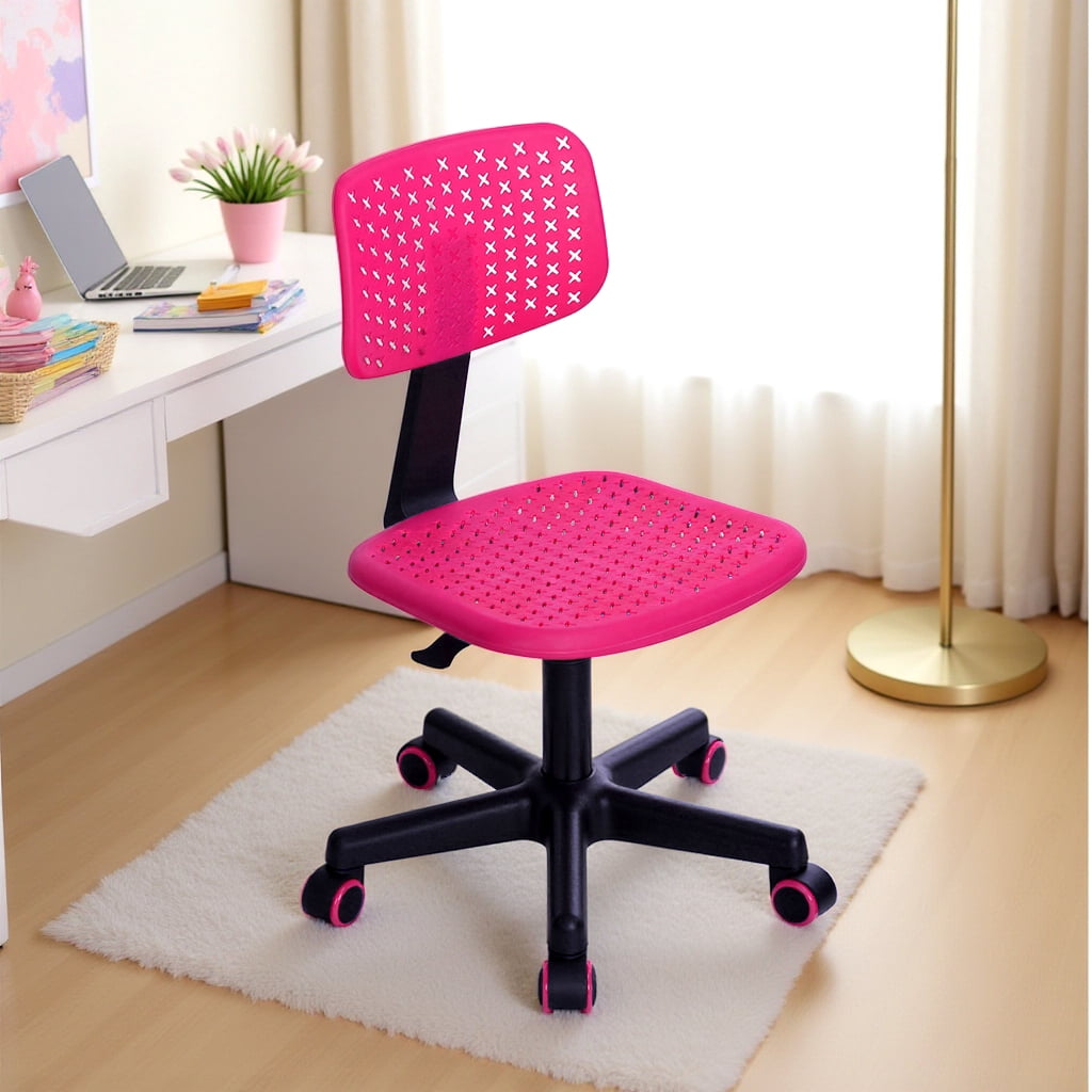 Homy Casa Adjustable Swivel Desk Chair with Wheels, Armless Task Chair ...