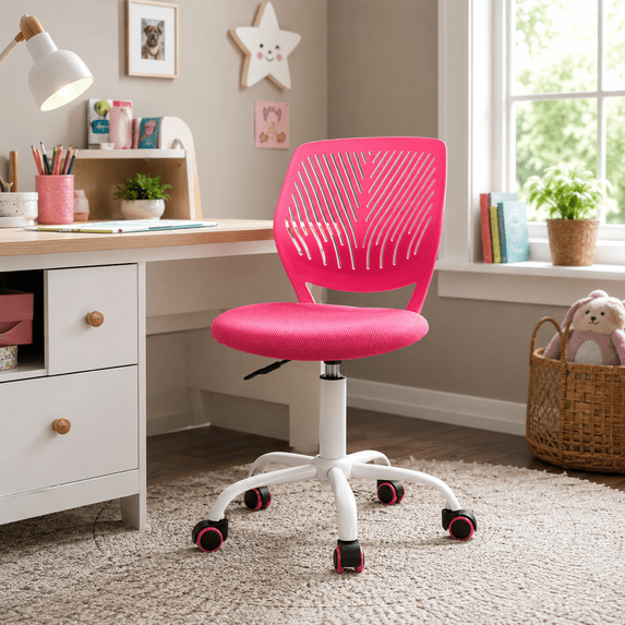 Homy Casa Kids Desk Chair for Study and Homework, Adjustable Height Swivel Rolling Computer Chair