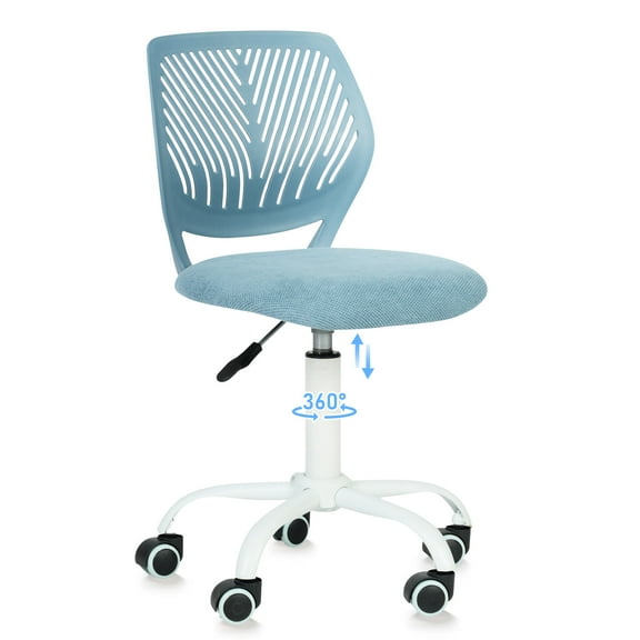 Homy Casa Adjustable Teen Desk Chair with Wheels, Swivel Office Chair with Mesh Back, Dusk Blue