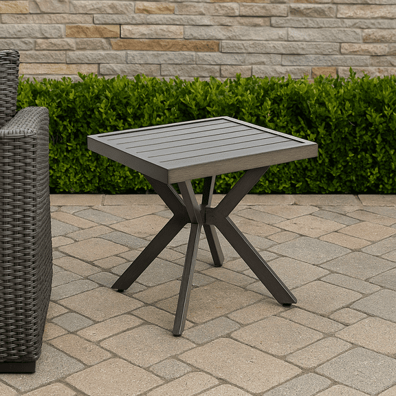 Homy Casa Aluminium Cast Table, Perfect for Outdoor Patio Gatherings and Garden Parties, Gray
