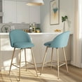 thumbnail image 1 of Homy Casa Bar Stools Set of 2, Modern Swivel 26" Counter Height Upholstery Barstools for Kitchen Dining, Light Blue, 1 of 12