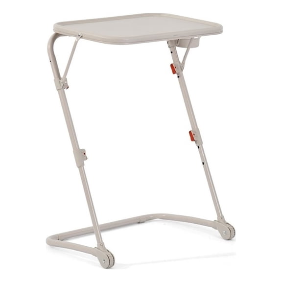 Homy Casa Beige Adjustable Folding Coffee Table with Metal Frame