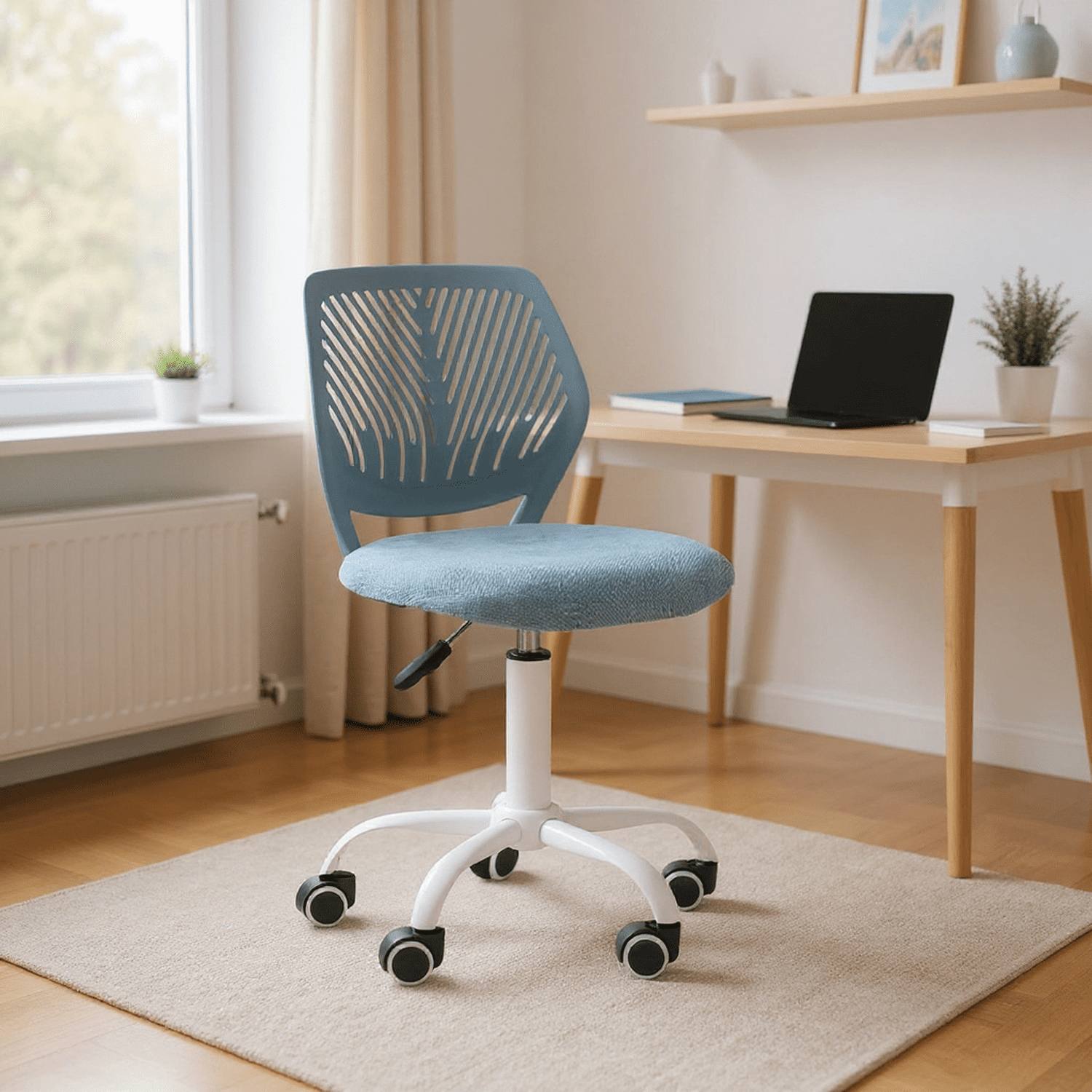 Homy Casa Compact Study Chair Ergonomic Folding Office Stool with ...