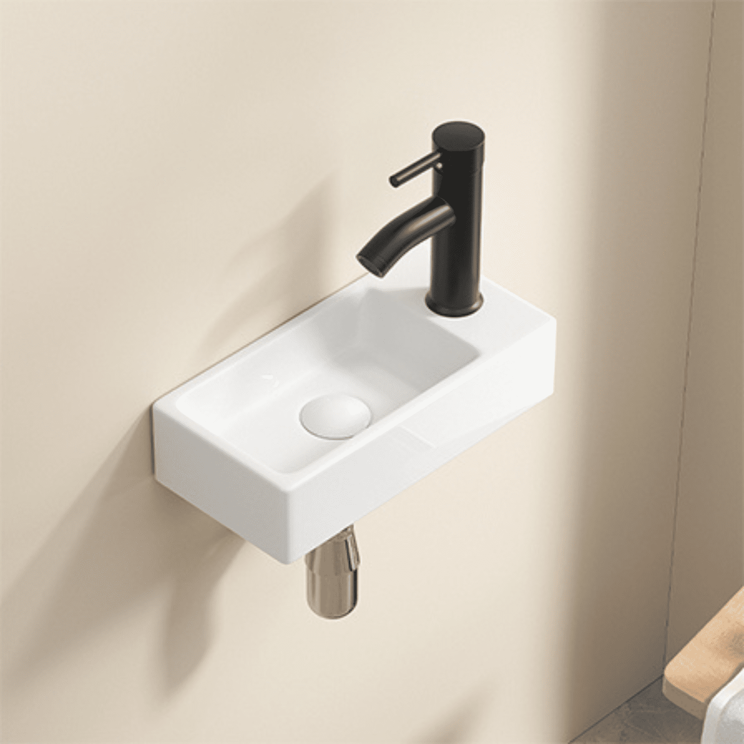 Homy Casa Compact Wall-Mounted Sink for Small Bathrooms and Powder Rooms, White
