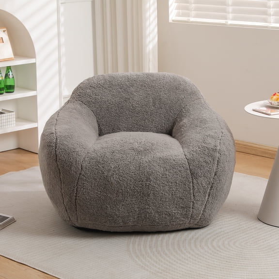 Homy Casa Cozy Bean Bag Chair, Ideal for Reading Corners and Relaxation Spaces, Light Gray