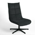 thumbnail image 1 of Homy Casa Criss Cross Office Chair: Cross-Legged Design with Adjustable Height, Swivel Function, Armless, and Padded Fabric for Modern Home Office Spaces, Grey, 1 of 9