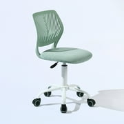 Homy Casa Teen Desk Chair, Adjustable Swivel Mesh Back Vanity Chair for Bedroom Study, Aqua