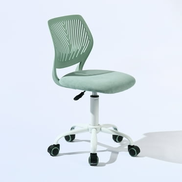 Homy Casa Adjustable Teen Desk Chair with Wheels, Swivel Task Chair with Mesh Back, Morandi Aqua