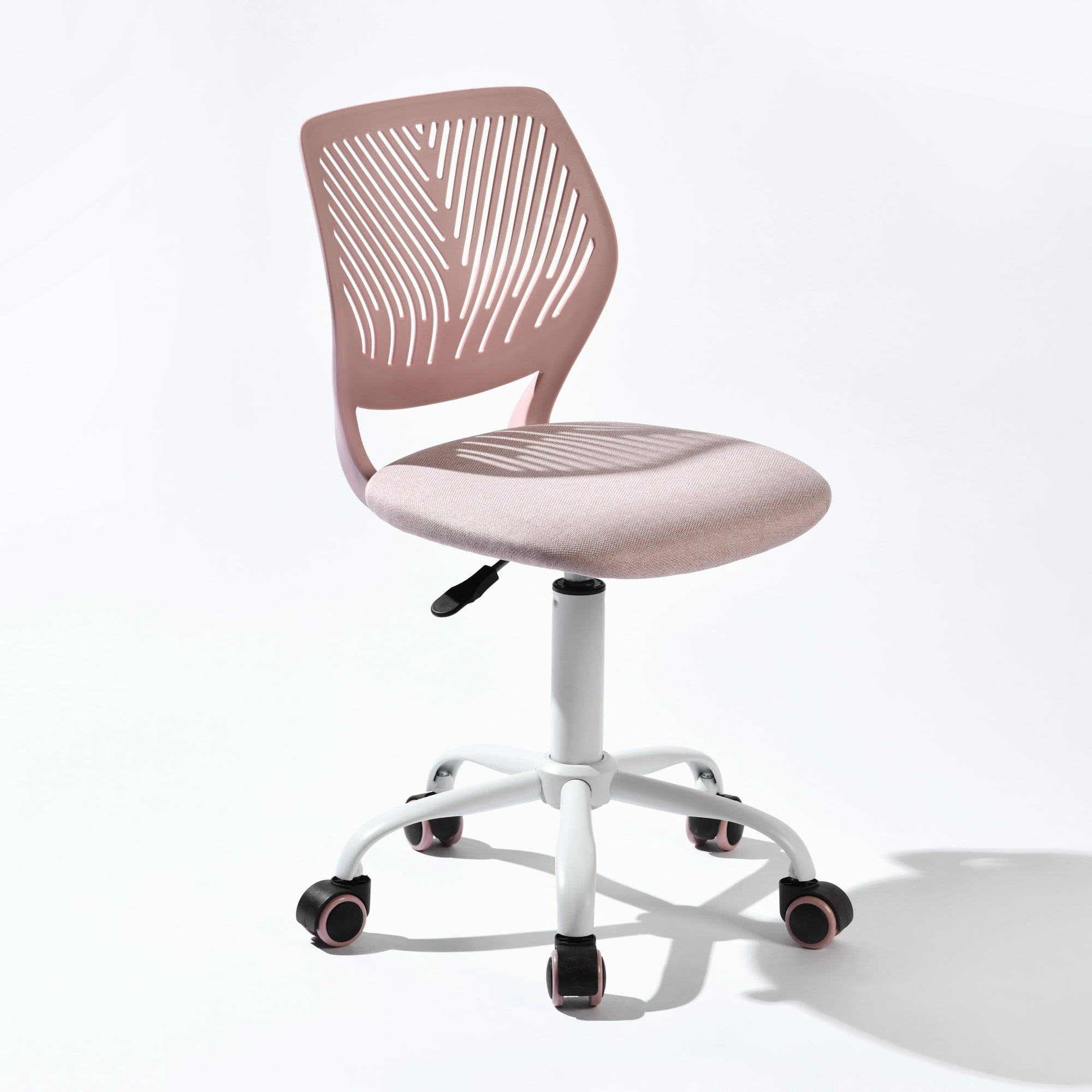 Homy Casa Teen Desk Chair, Adjustable Swivel Mesh Back Vanity Chair for Bedroom Study, Pink