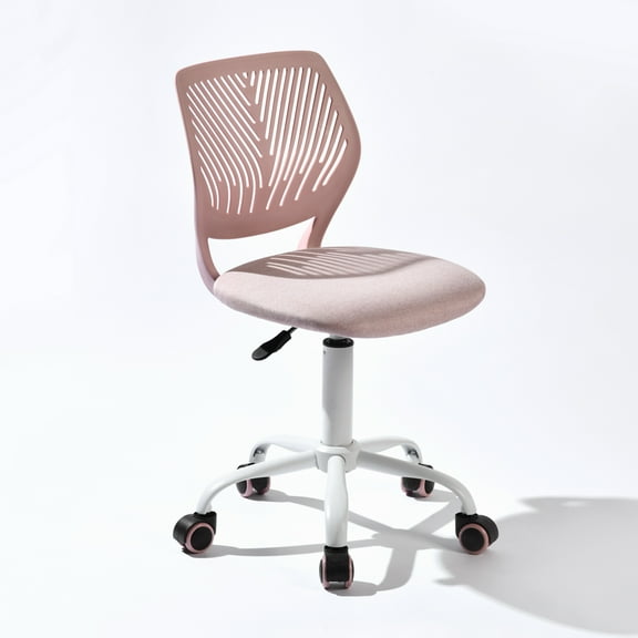Homy Casa Adjustable Task Chair with Wheels, Swivel Desk Chair with Mesh Back, Morandi Pink