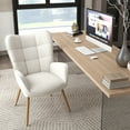 thumbnail image 1 of Homy Casa Desk Chair, High Wingback Comfortable Home Office   Reception Seating, Beige, 1 of 9