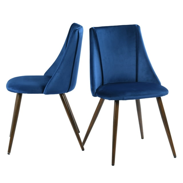 Homy Casa Dining Chairs Set of 2, Blue Velvet Dining Chairs with