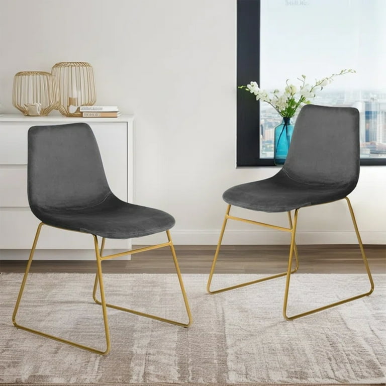 Set Of Two Silver Solid Back Dining Chairs Set Of Two Silver Solid Back Dining Chairs