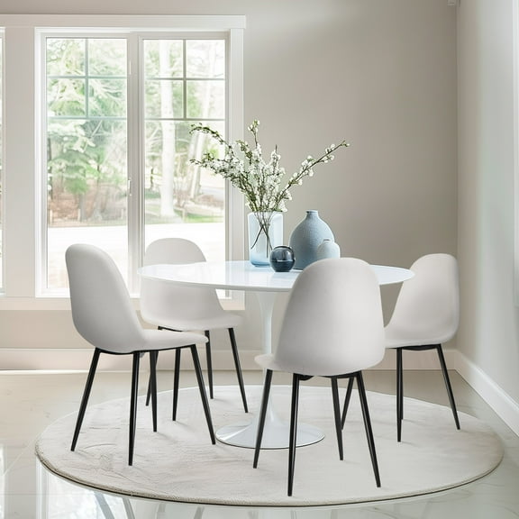 Homy Casa Dining Chairs Set of 4 Modern Chairs for Dining Room Kitchen Lounge, Beige