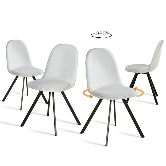 Homy Casa Dining Chairs Set of 4, Modern Upholstered Sviwel Kitchen Chairs for Living Room Office, Beige