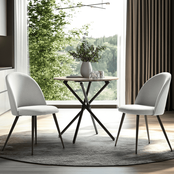 Homy Casa Dining Chairs Sets of 2, Modern Mid-Century Comfy High Backrest Accent Chair for Home Living Room Kitchen, Beige