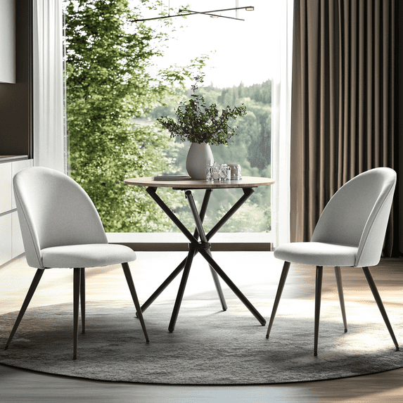 Homy Casa Dining Chairs Sets of 2, Modern Mid-Century Comfy High Backrest Accent Chair for Home Living Room Kitchen, Beige