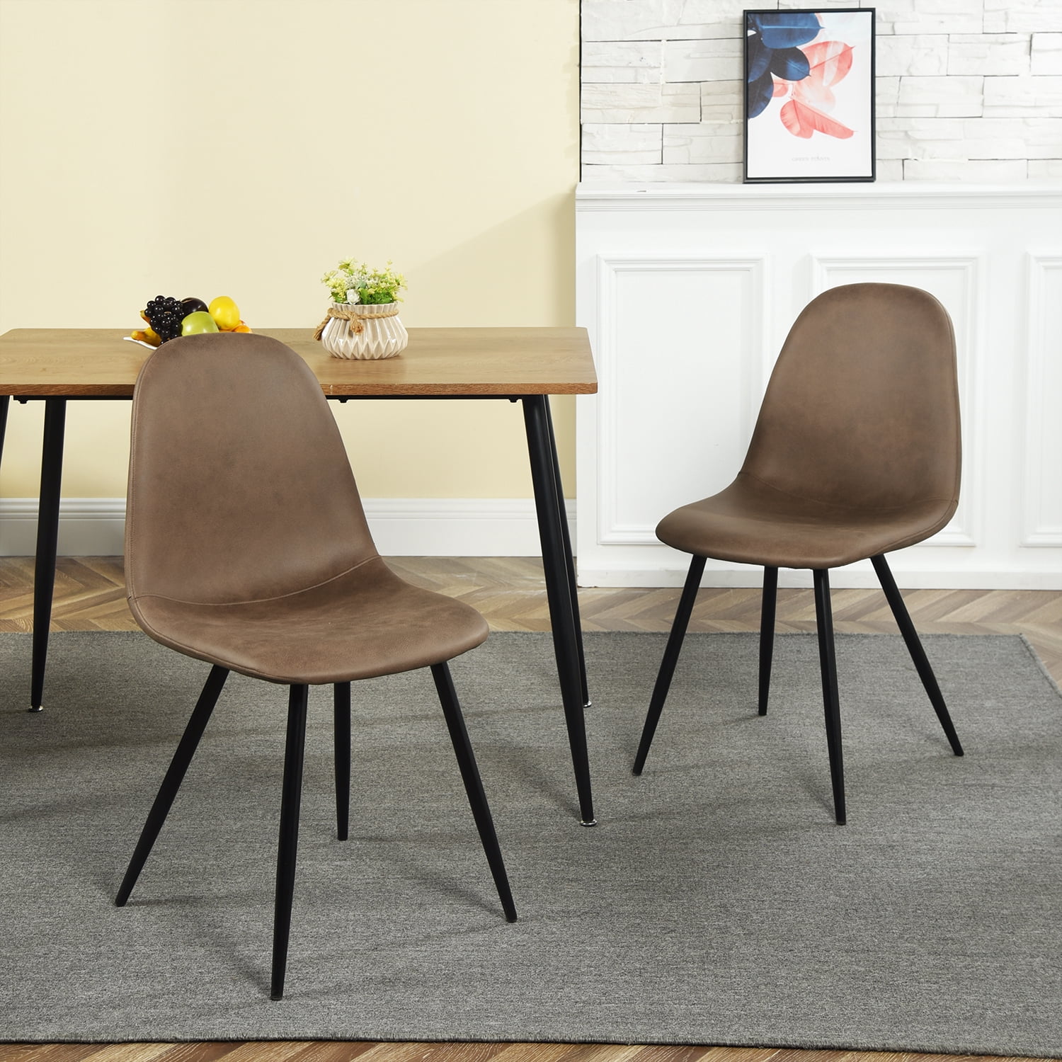 Homy Casa Dining Side Chairs Set of 2 with Soft Seat for Kitchen Dining ...