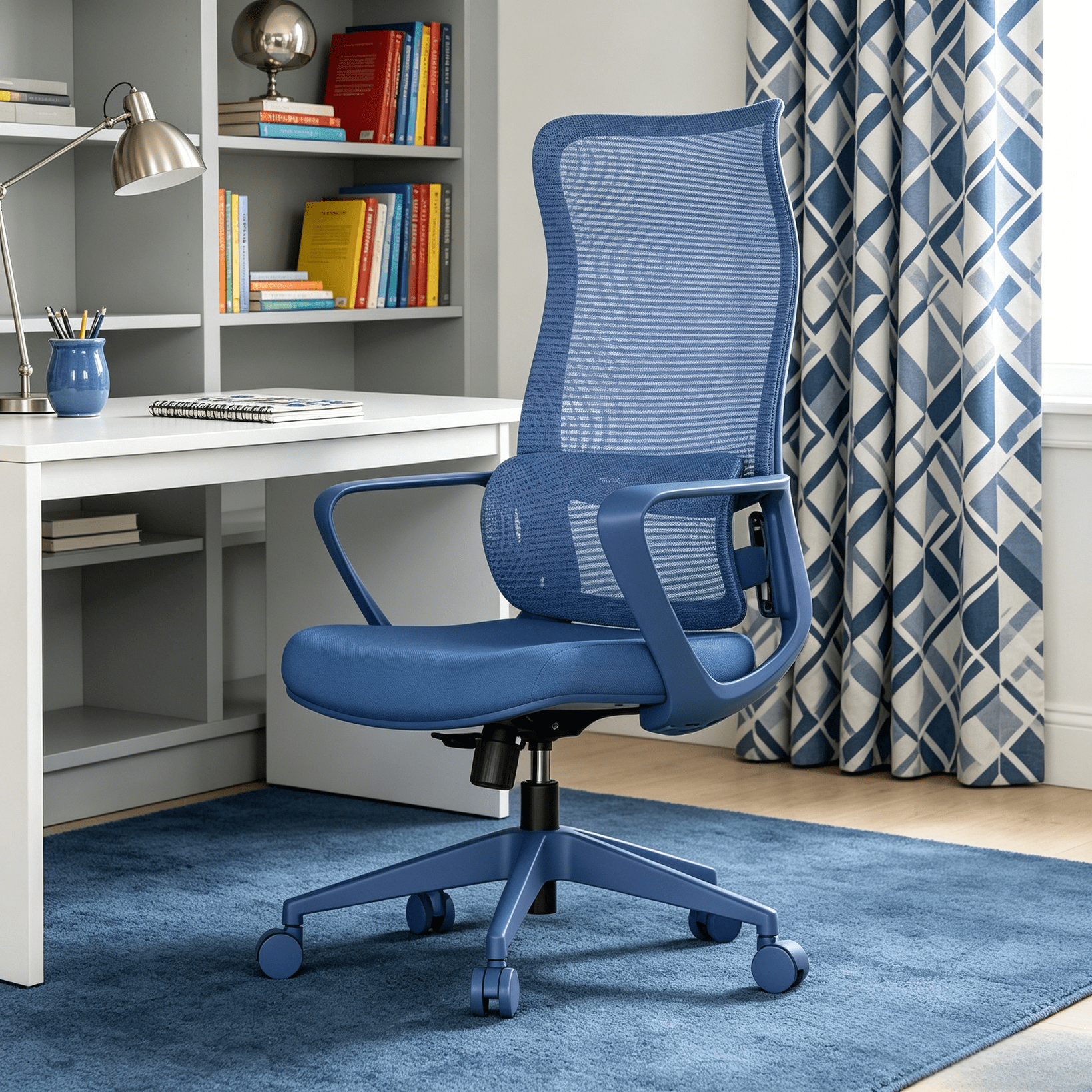 Homy Casa Ergonomic Mesh Office Chair with Adjustable Lumbar Support, High Back Swivel Desk Chair