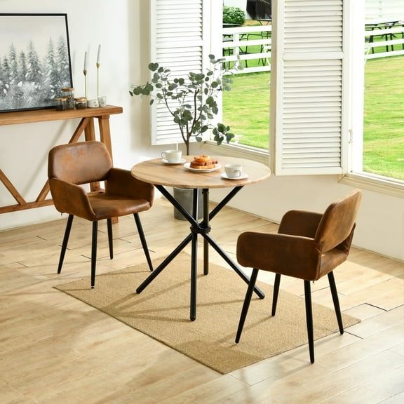 Homy Casa Modern Desk Chair Upholstered Metal Legs Office Chair Home Office Reception Set of 2, Beige